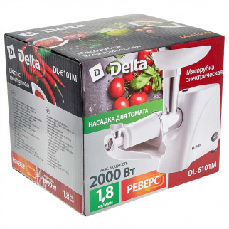 Мясорубка эл. ДЕЛЬТА DL-6101M белый (2000Вт) фото 51826