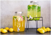 Лимонадница стеклянная 5л с краном на металлической подставке 4434 фото 40026