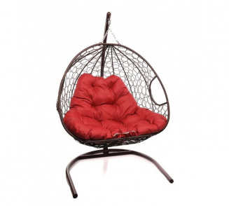 Качели-Кресло подвесное Кокон "Капля" с ротанг. 2-х месное коричневый (кр2) фото 45069
