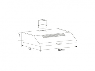 Вытяжка кухонная ОАЗИС UP-50C (F) фото 30942