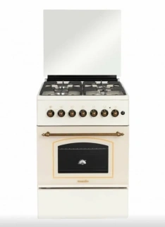 Газ.плита комб SMILE SM6GER211 беж(ретро,ст.кр,чуг,подсв,розж.) фото 50758