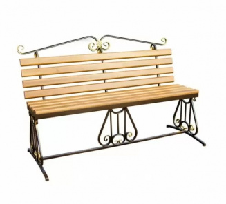 Скамейка "Лира" 1.5м со спинкой (Масло Терра) фото 46351