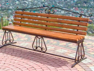 Скамейка "Лира" 2 со спинкой (Масло Терра) фото 46353