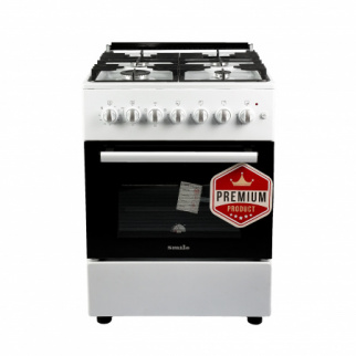 Газ.плита комб SMILE SM6GE161 белый (г/к, стекл.кр, чугун, подсв., роз фото 50740