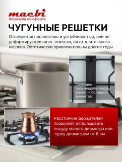 Варочная панель MACBI MBH64WFGI.V2-NM-WH (4конф,бел.ст.) фото 52601