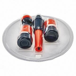 Шланг Гидроагрегат ПВХ-арм D20, 3/4", 20м, Усил. с фитингом, Жел.чер.пол. (бухта) фото 45513