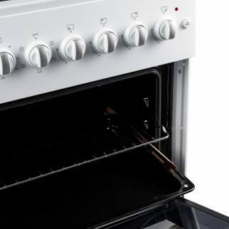 Газ.плита комб SMILE SM6GE161 белый (г/к, стекл.кр, чугун, подсв., роз фото 50744