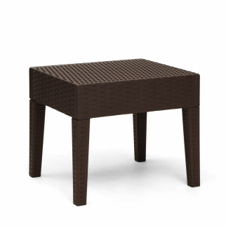 Столик журнальный RATTAN Элластик квадрат. Коричневый фото 46491