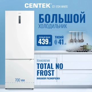 Холодильник CENTEK CT-1724 NF White total (116л/323л) фото 49877