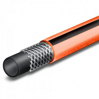 Шланг Гидроагрегат ПВХ-арм, D20, 3/4", 20м, Усил. с фитингом Оранж./черн.пол.(бухта) фото 45522
