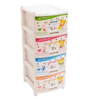 Комод пл. 4х-яр ЭЛЛАСТИК с рис. МИШКИ фото 46503