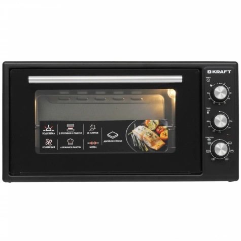 Духовка эл.Kraft KF-MO 4808 FDBL (48л)/чер.