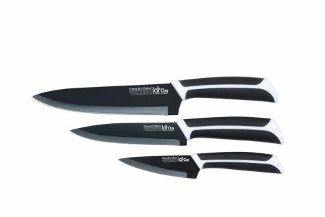 Набор ножей LARA LR05-29 BLACK CERAMIC 3 предмета