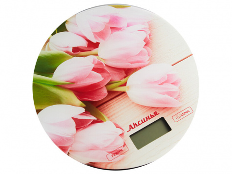 Весы электронные настольные АКСИНЬЯ КС-6503 "Розовые тюльпаны" (5 кг)